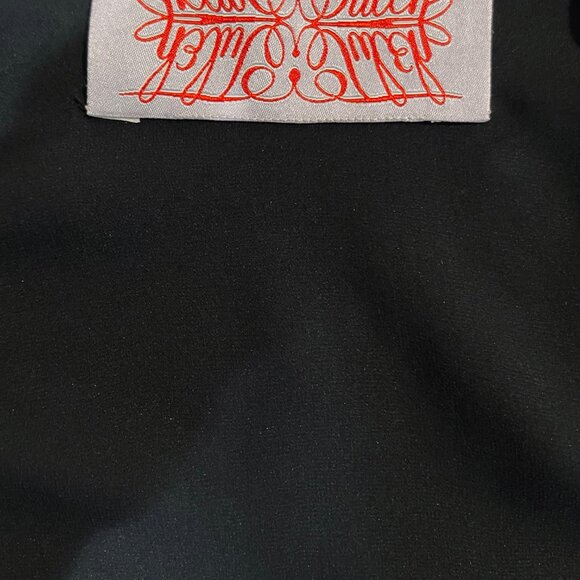 Tuleh Black Silk Deep V Neck Button Waist Blouse - Picture 6 of 8